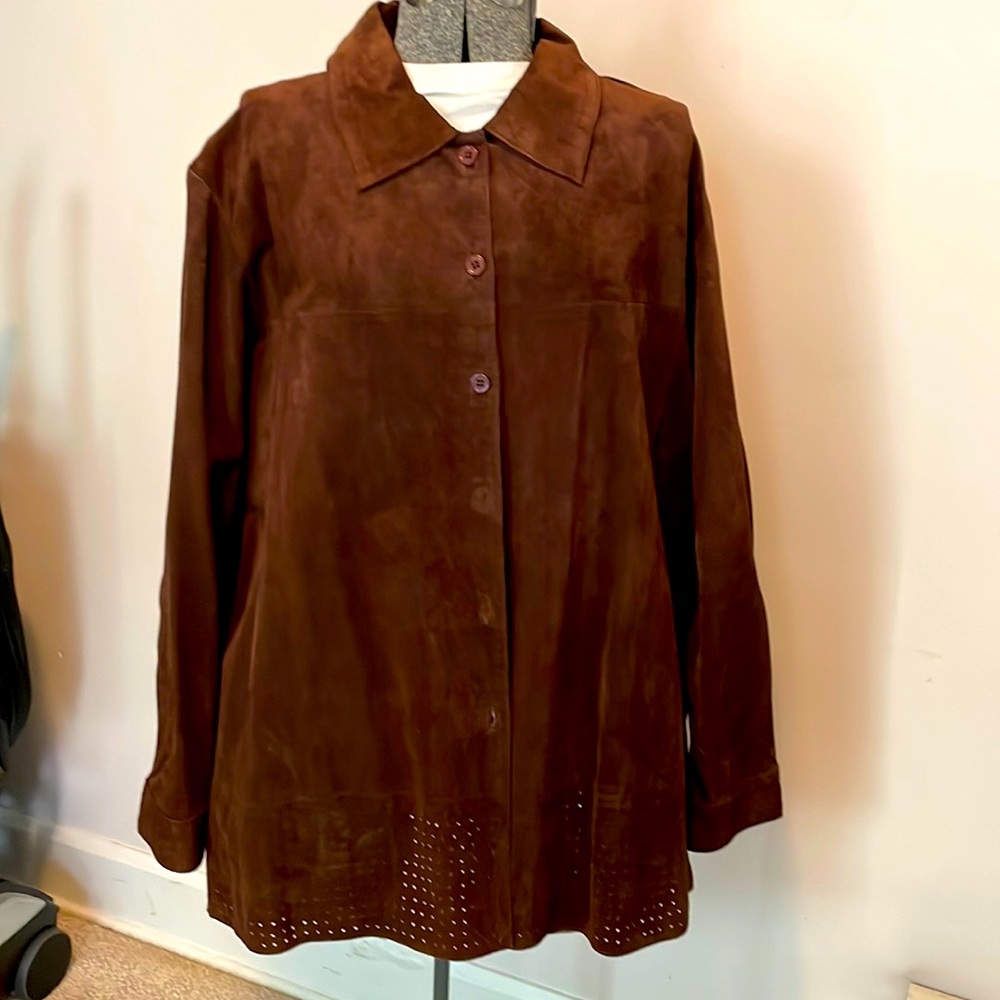 Shirt jacket. Denim&Co. Never worn. Feels like suede. Size 1X